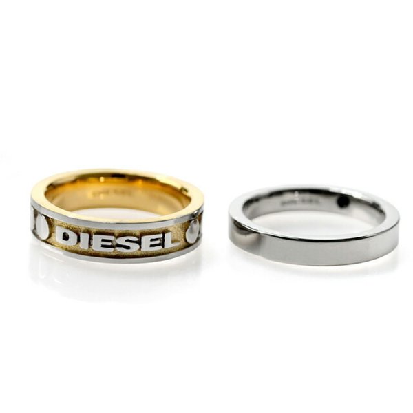 ディーゼル リング メンズ ブランド DIESEL ロゴ 2点セット シルバー