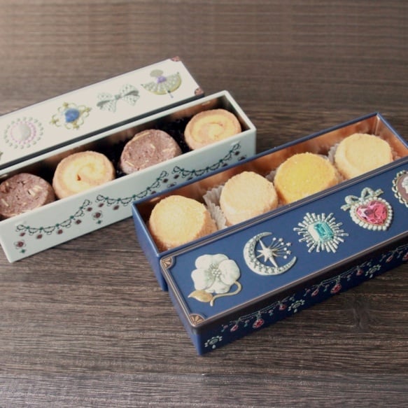 2缶セット スール缶とジュエリー缶のクッキー缶 お菓子のミカタ