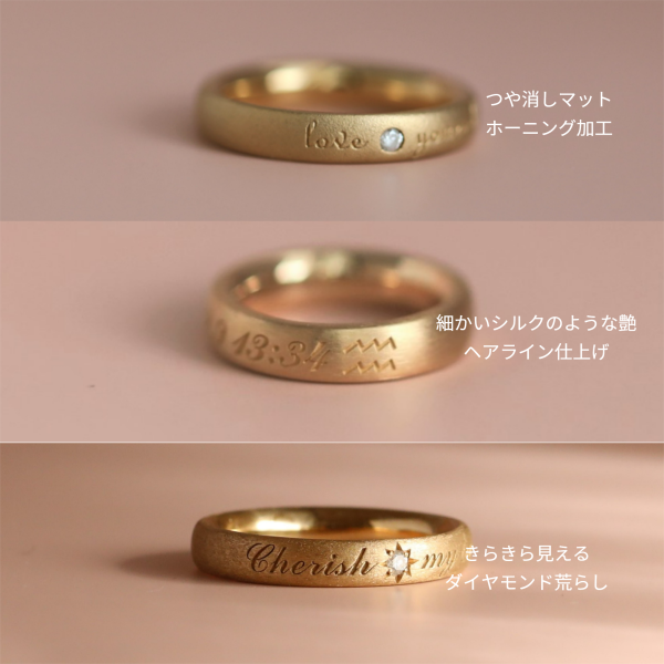 セミオーダーK10 / K18【Treasure】誕生石 名入れ ベビーリング 月齢