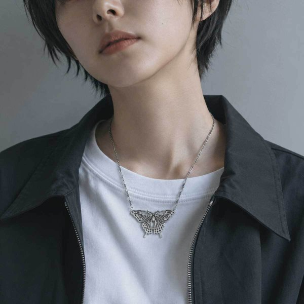 アゲハ 蝶 羽ばたく デザイン シルバー925 ネックレス 両吊りタイプ パ*キ様 agete シルバー ネックレス