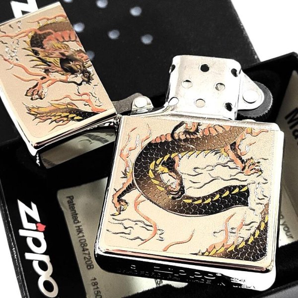 ジッポ ZIPPO ライター 竜 龍 ドラゴン 両面 如意宝珠 付 高級木箱付 ジッポ ZIPPO ライター 竜 龍 ドラゴン 両面 如意宝珠 付 高級木箱付