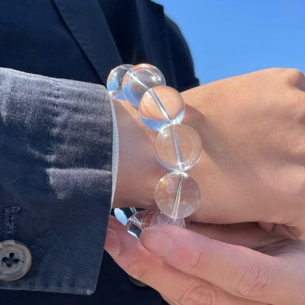 金運のお守り】 一点物［運気上昇］本水晶 クリスタル ブレスレット