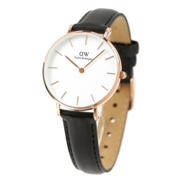 ダニエルウェリントン クオーツ 腕時計 ブランド レディース 革ベルト Daniel Wellington アナログ腕時計 ホワイト/ブラック