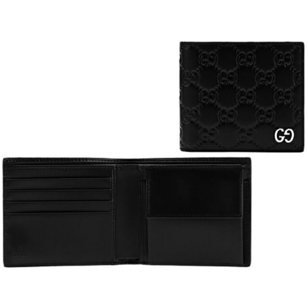 グッチ財布 黒 財布 二つ折り メンズ GUCCI 二つ折り財布 黒 小物