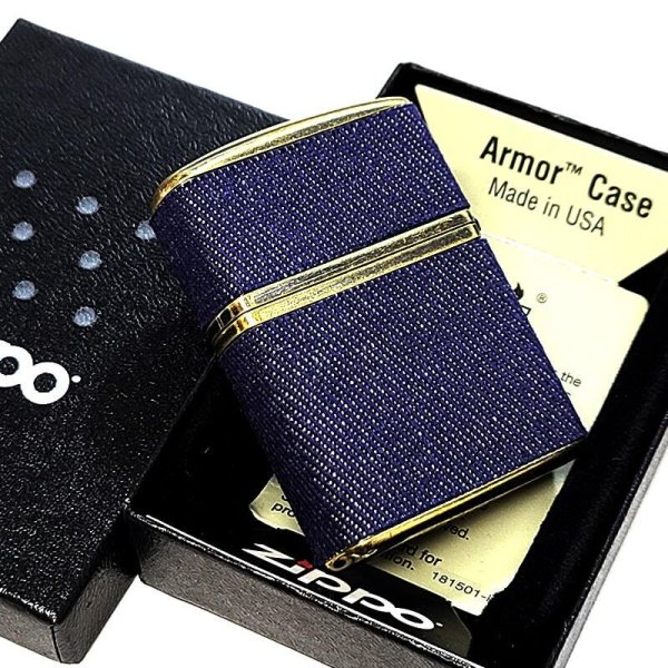 ZIPPO アーマー 4面加工 クラシックデニム ジッポ ライター 真鍮バレル 