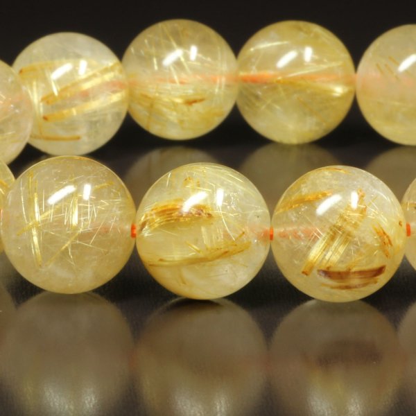 天然石ギフト】 高級感あふれる天然石ブレスレット［黄金の粒が多数