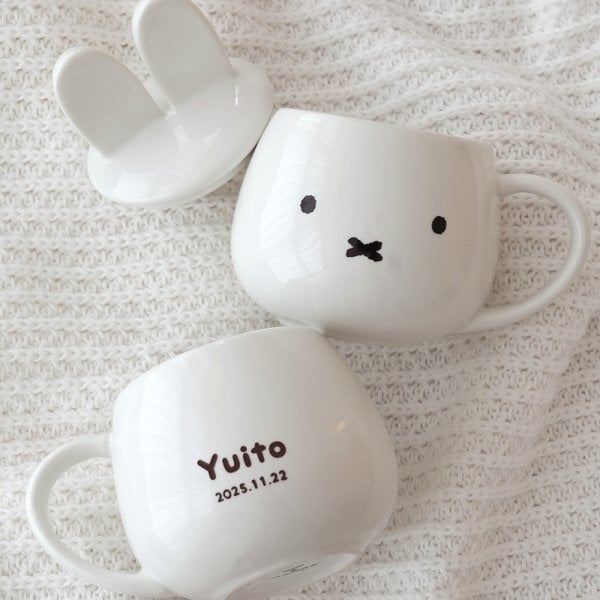 結婚式 電報 ギフト】ミッフィー 耳つき蓋のマグカップ ペアセット 