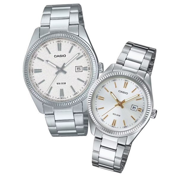 カシオ ペアウォッチ 2本セット CASIO 腕時計 シンプル シルバー 日付 