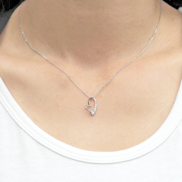 ネックレス レディース プラチナ PT900 ダイヤモンド 0.06ct ハート