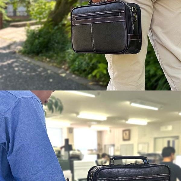 ショルダーバッグ メンズ 手提げバッグ 2way 2層 大開き 持ち手 