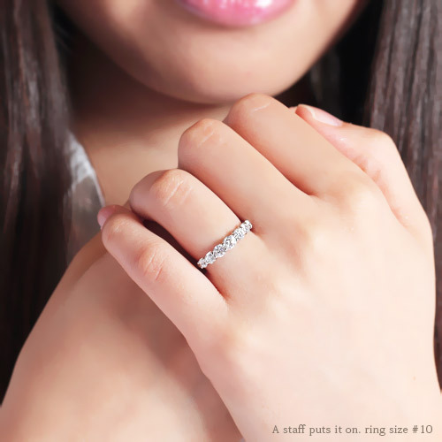 ダイヤモンドリング エタニティリング ハーフエタニティリング 0.75ct 