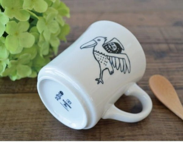 だるまとハシビロコウ 美濃焼 マグカップ オシャレ コーヒーカップ
