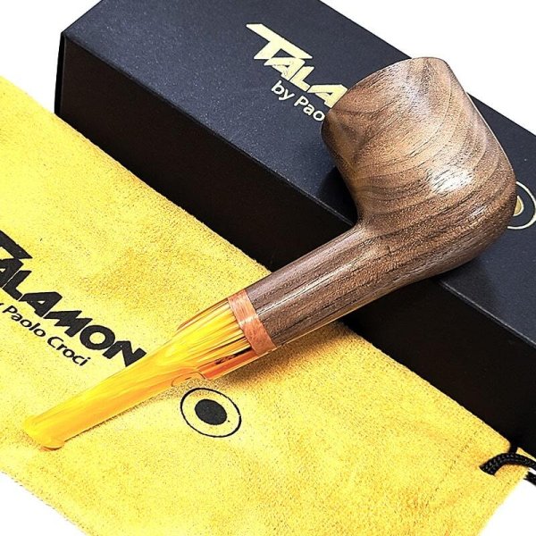 一点物 TALAMONA パイプ ウォールナット 天然木 イエロー マーブル 