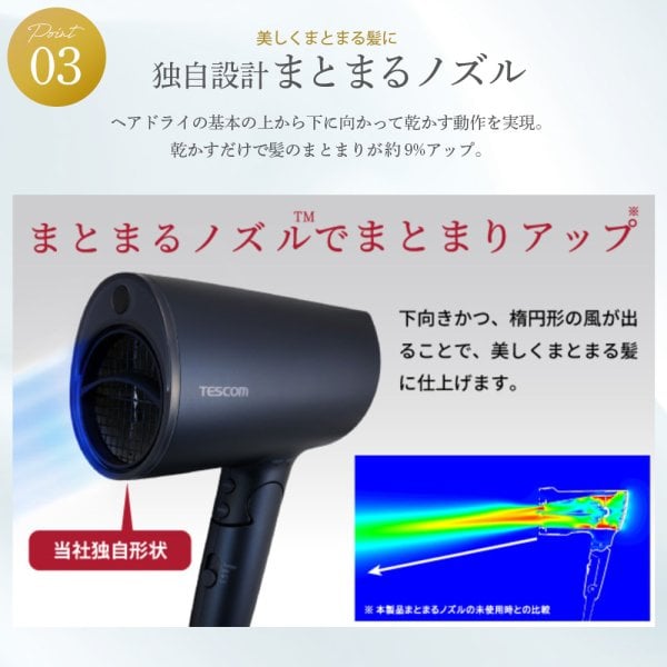 テスコム マイナスイオン ヘアドライヤー TD713A - 【いただきプラザ