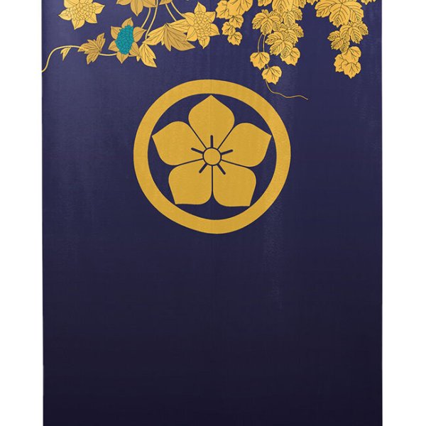 暖簾 のれん 85X150cm 21021 丸に桔梗 家紋 日本製 間仕切り カーテン