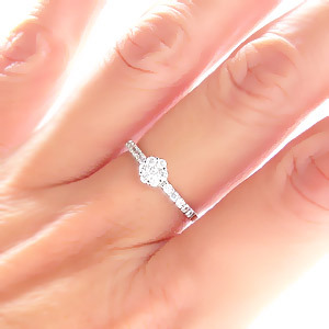 ダイヤモンド リング プラチナ プラチナ900 pt900 0.3ct フラワー 花 