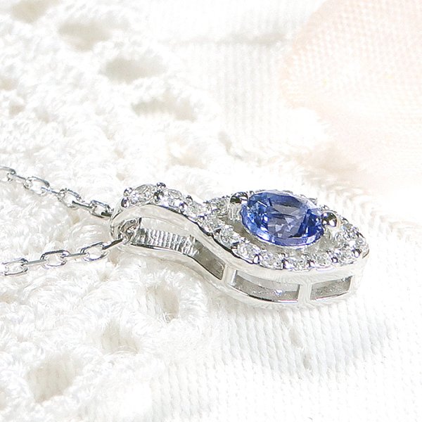 ネックレス プラチナ PT900 タンザナイト ダイヤモンド 0.12ct 