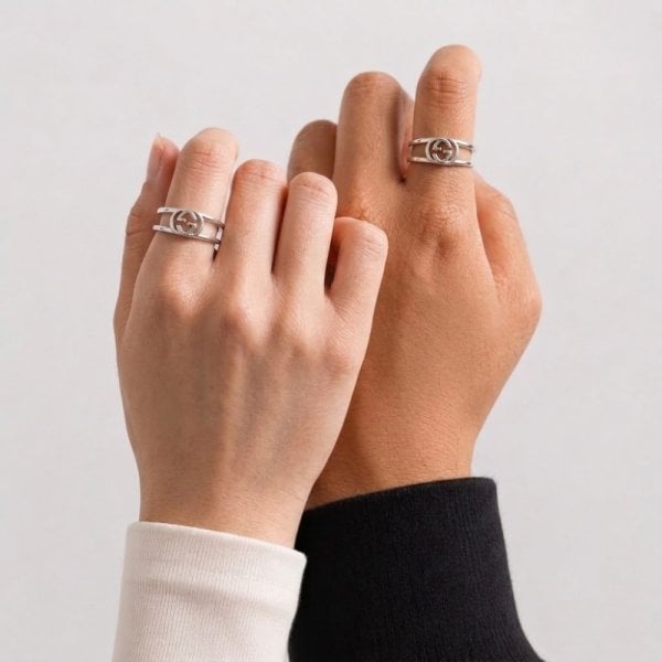 GUCCI グッチ ペアリング カップルリング 2点セット シルバー925