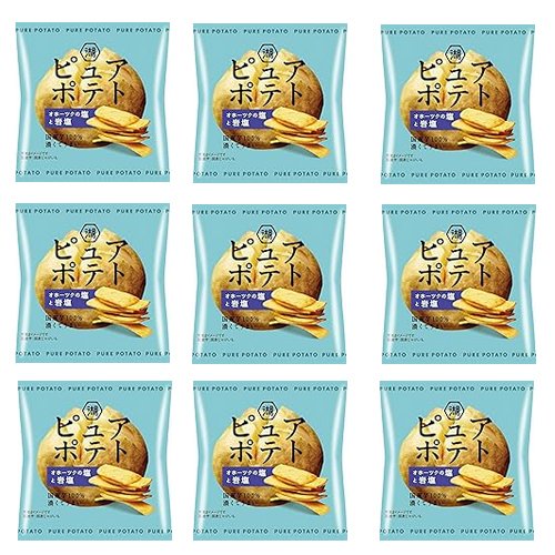 全国送料無料)【9コ】湖池屋 ピュアポテト(オホーツクの塩と岩塩) ミニ