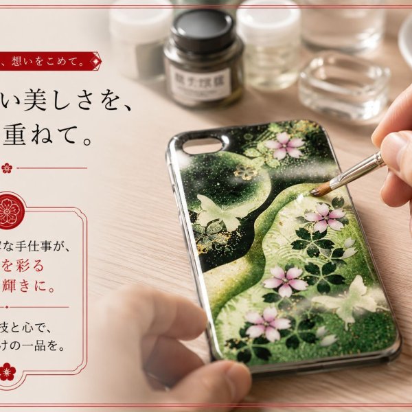 全機種対応】スマホケース『絵』名入れ 送料無料 和柄 和風 桜 職人