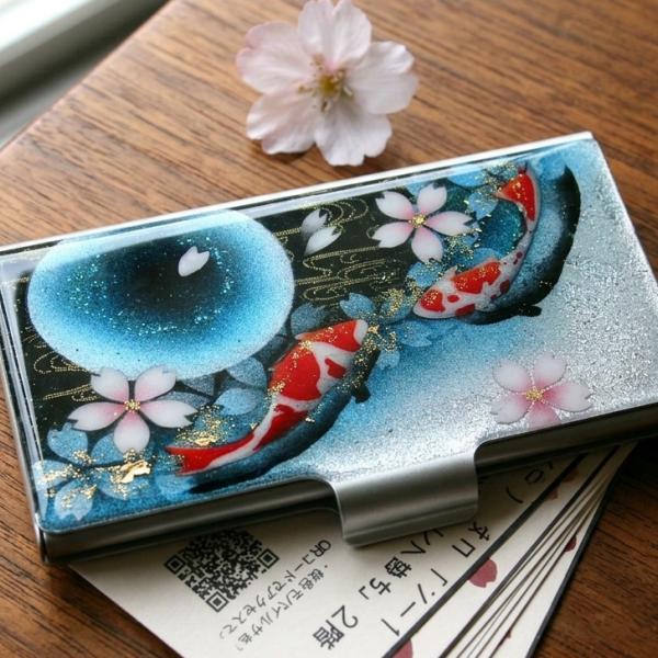 和柄 名刺入れ カードケース 夜桜 伝統工芸 職人 手作り 名入れ 記念日