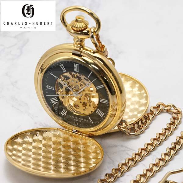 チャールズヒューバート CHARLES HUBERT 懐中時計 47mm ダブルハンター 