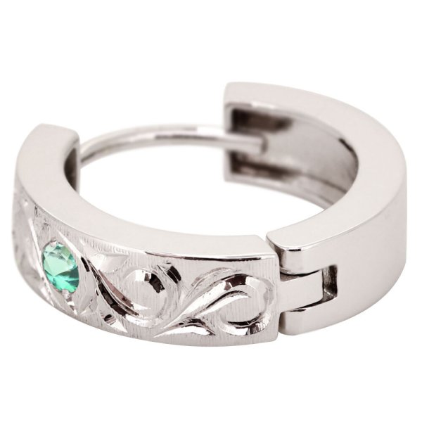 フープピアス ゴールド 18k k18 レディース ピアス エメラルド 唐草 18 