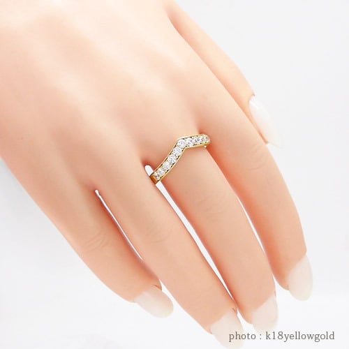 指輪 ダイヤモンド リング 0.5ct ハーフエタニティリング V字 Vライン 
