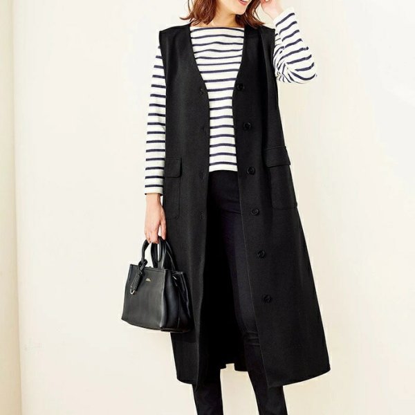 【美品】yori ヨリ ベスト ジレ ロングコート 黒 アシンメトリー フリル 黒ジレコーデ ロングベスト 黒 美品 yori ヨリ ベスト ジレ ロング