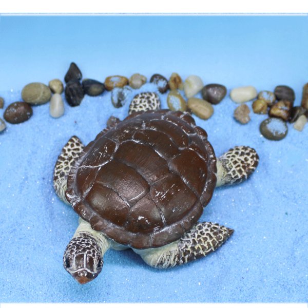 海亀 置物 リアル ウミガメ オブジェ 樹脂製 動物 フィギュア 水槽