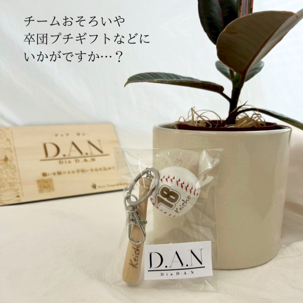 名入れ スポーツキーホルダー 野球 ソフトボール 背番号 - 【Dia D.A.N