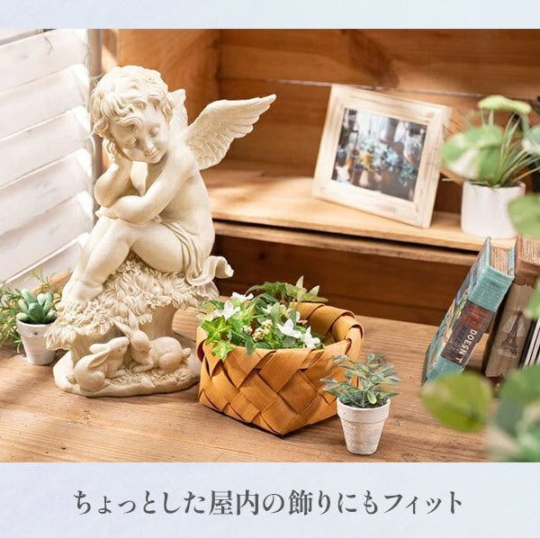 うたたねエンジェル ラビット】ガーデニング雑貨 インテリア雑貨 天使