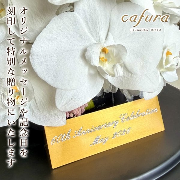 プリザーブドフラワー フラワードーム 胡蝶蘭 名入れ 仏花 お供え お盆