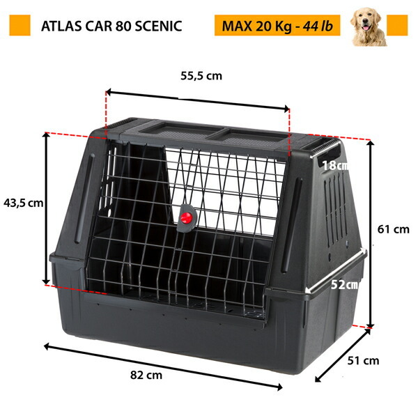 イタリアferplast社製 アトラスカー SCENIC 80 atlas CAR クレート 犬