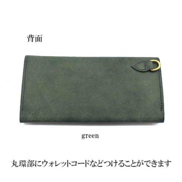 ファッション小物 real長財布 本革 深緑