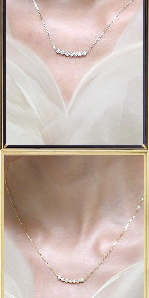 Pt900【0.23ct】ラインダイヤモンド ネックレス ペンダント『Line