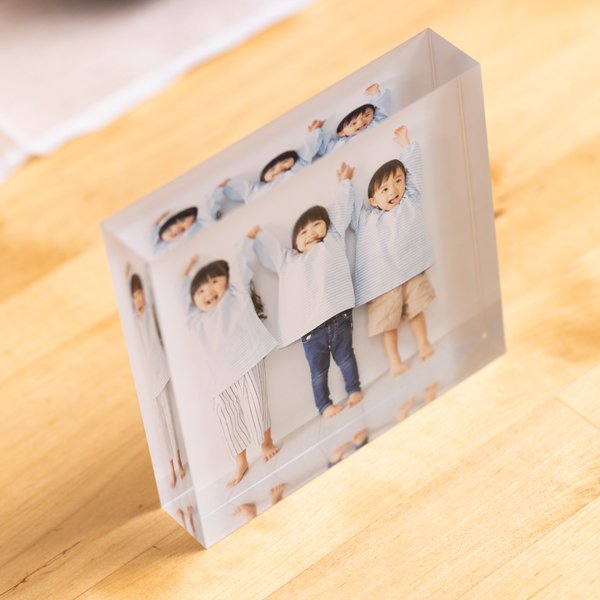 写真立て アクリルフォトブロック【122mm×122mm×25mm】 写真データを
