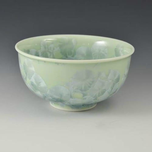 清水焼 京焼 単品飯碗 ご飯茶碗ギフト 花結晶(緑・茶) はなけっしょう