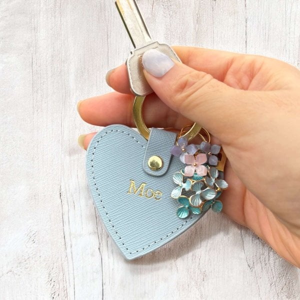 名入れ】紫陽花 COLORFUL HEART KEY RING チャーム母の日 限定デザイン