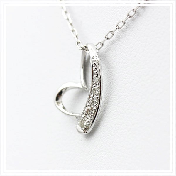 ネックレス レディース プラチナ PT900 ダイヤモンド 0.06ct ハート