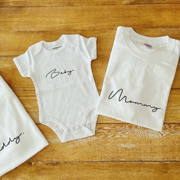 名入れ ／ ファミリー Tシャツ 3枚セット（ Tシャツ2枚 + ロンパース
