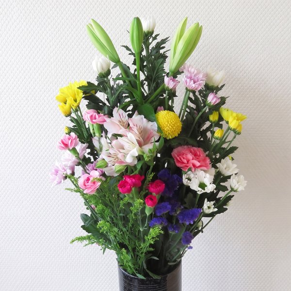 新盆 初盆 盆花 お供え 花束 Mサイズ お悔やみ お彼岸 仏花 生花 枕花