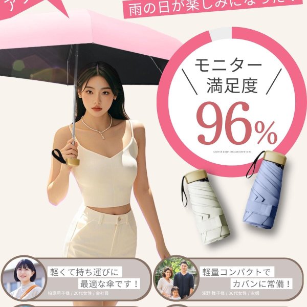 Prv【スマホサイズ！ ポケットに入る 超ミニ 折り畳み傘 17cm 】超 