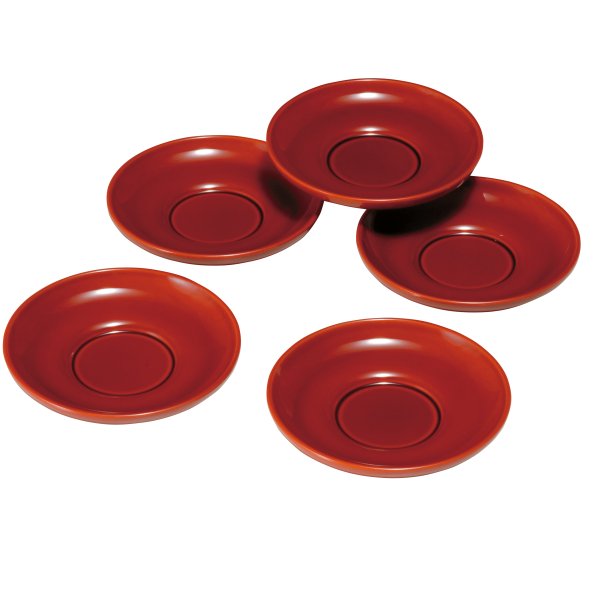 茶托 4.0寸 総春慶塗 5枚 直径12cm 内祝 新築祝 ギフト 銘々皿 お茶
