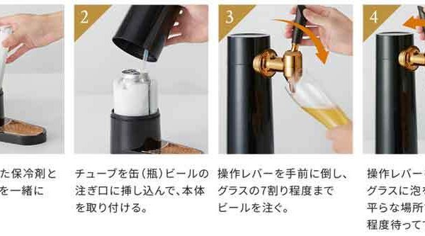 スタンド型ビアサーバー 氷点下保冷剤2セット付 ブラック 【送料無料