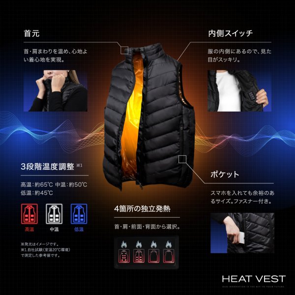 電熱アウターベスト【バッテリーセット】 【国内企業企画】加熱ベスト 