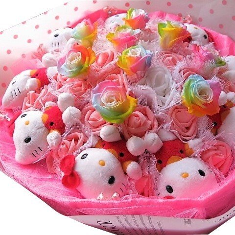 誕生日プレゼント キティ 花束 フラワーギフト キティ9個入り