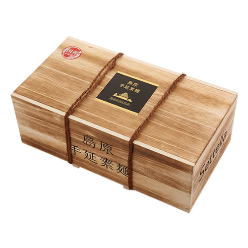 島原手延べそうめん 特製木箱詰合せ （黒ごまそうめん4束×16袋