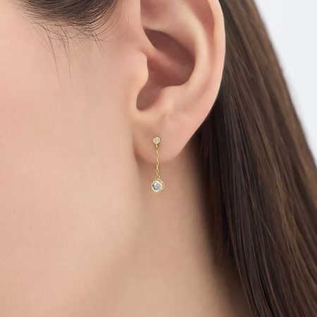 無料ラッピング】 ヨンドシー 4℃ ピアス K14 イエローゴールド 揺れる 