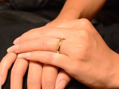 メンズ リング 18金 指輪 イエローゴールドk18 シンプル k18 結婚指輪